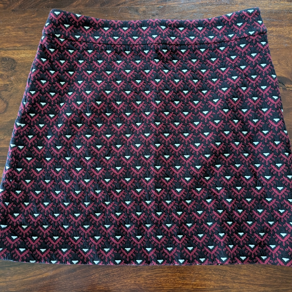 LOFT Geometric Stylish Patterned Mini Skirt - Multicolor Size 8